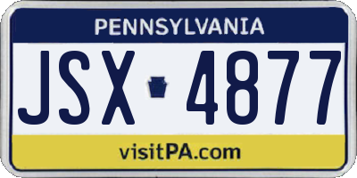 PA license plate JSX4877