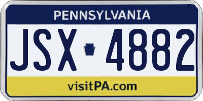 PA license plate JSX4882