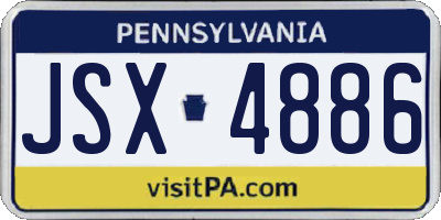 PA license plate JSX4886