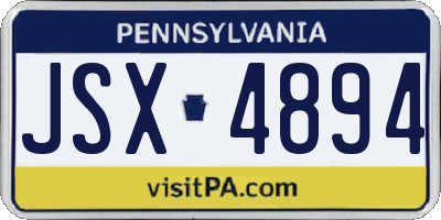 PA license plate JSX4894