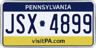 PA license plate JSX4899