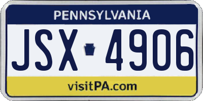 PA license plate JSX4906