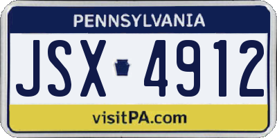 PA license plate JSX4912