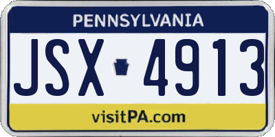 PA license plate JSX4913