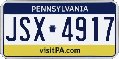 PA license plate JSX4917