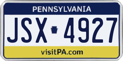 PA license plate JSX4927