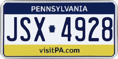 PA license plate JSX4928