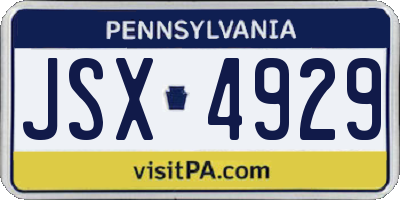PA license plate JSX4929