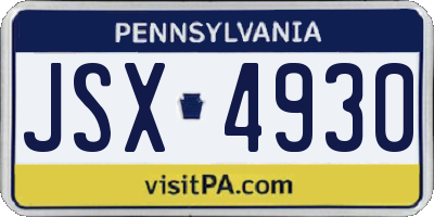 PA license plate JSX4930