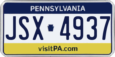 PA license plate JSX4937
