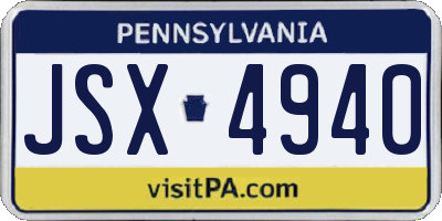 PA license plate JSX4940
