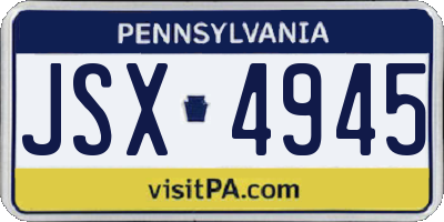 PA license plate JSX4945