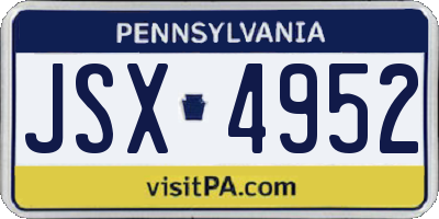 PA license plate JSX4952