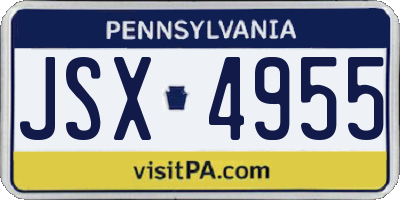 PA license plate JSX4955