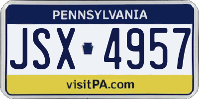 PA license plate JSX4957