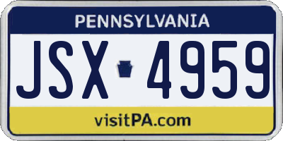 PA license plate JSX4959
