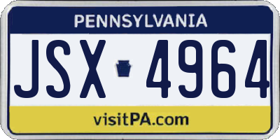 PA license plate JSX4964