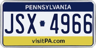 PA license plate JSX4966