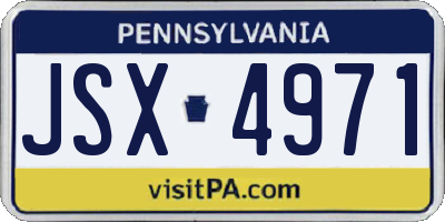 PA license plate JSX4971