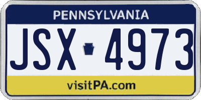 PA license plate JSX4973