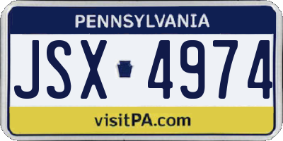 PA license plate JSX4974