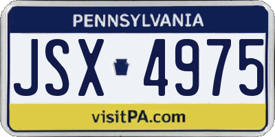 PA license plate JSX4975