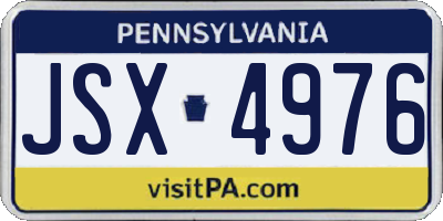 PA license plate JSX4976