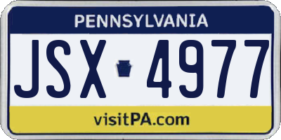 PA license plate JSX4977