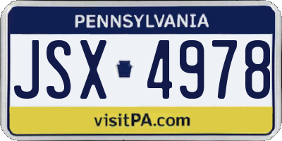 PA license plate JSX4978