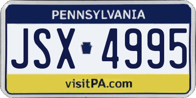 PA license plate JSX4995