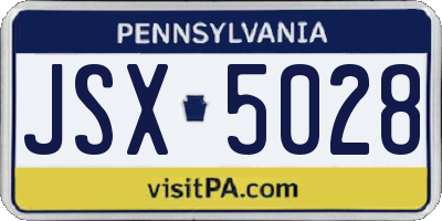 PA license plate JSX5028