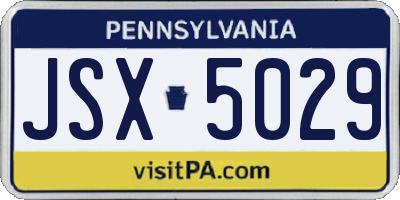 PA license plate JSX5029
