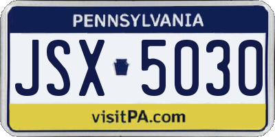 PA license plate JSX5030