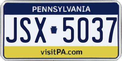PA license plate JSX5037