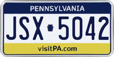 PA license plate JSX5042