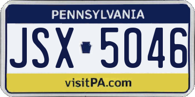 PA license plate JSX5046