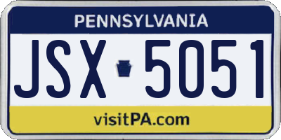 PA license plate JSX5051