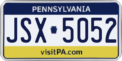 PA license plate JSX5052
