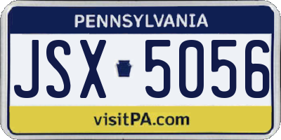 PA license plate JSX5056