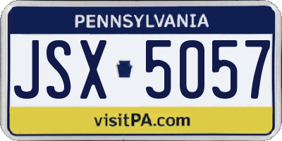 PA license plate JSX5057