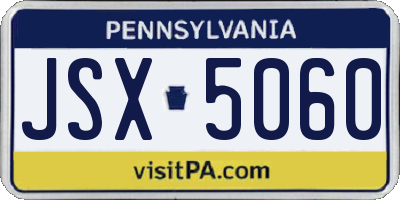 PA license plate JSX5060