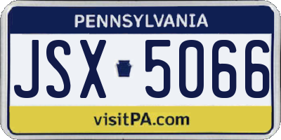 PA license plate JSX5066