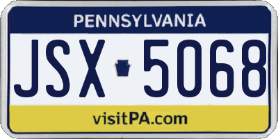 PA license plate JSX5068