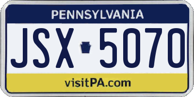 PA license plate JSX5070