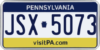 PA license plate JSX5073