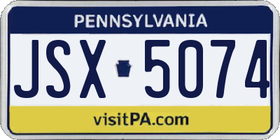 PA license plate JSX5074