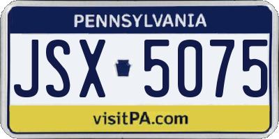 PA license plate JSX5075