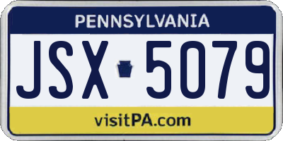 PA license plate JSX5079
