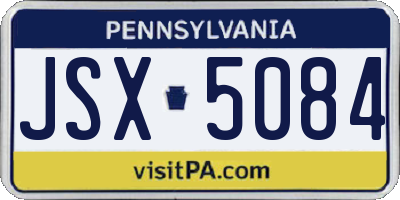PA license plate JSX5084