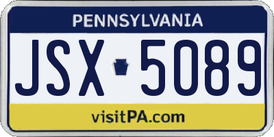 PA license plate JSX5089